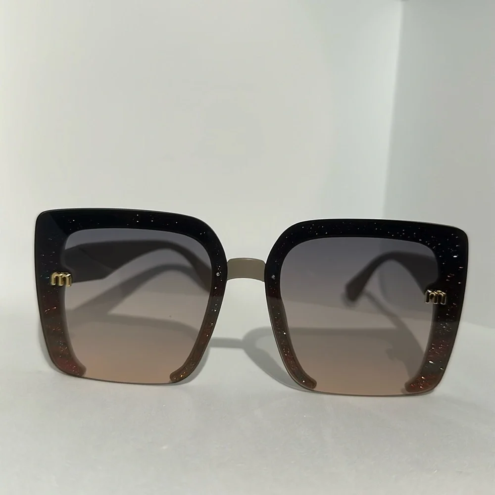 Oversized Square Sunglasses-Gradient Lenses , -UVProtection,M”Detail